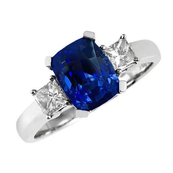 GB Rings 3 Stone Style Ceylon Sapphire Natural Earth Mined Diamonds 401 Ct Ring White Gold 14K GB Rings 3 Stone Style Ceylon Sapphire Natural Earth Mined Diamonds 401 Ct Ring White Gold 14K