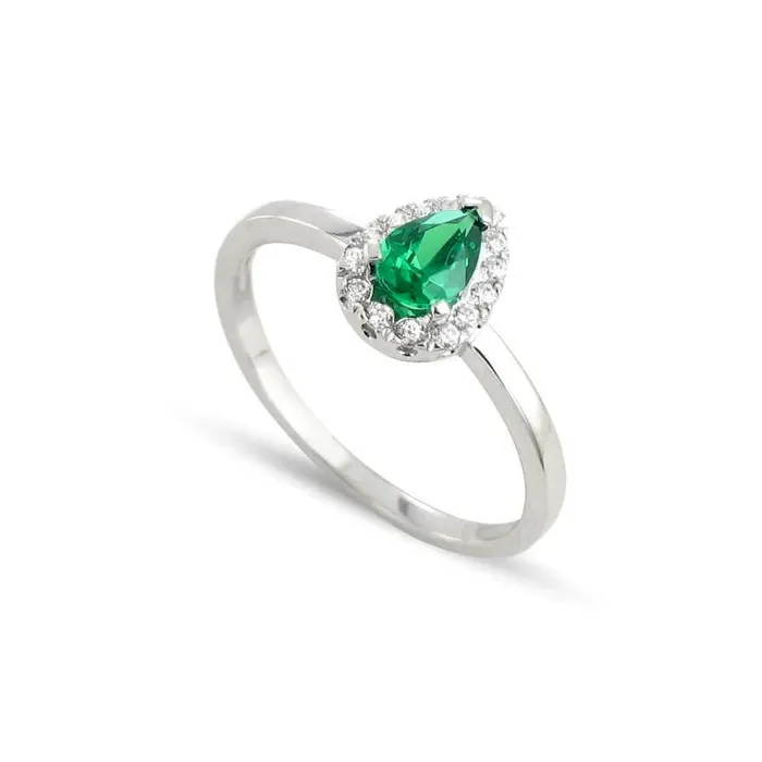 GB Rings Green Emerald And Natural Earth Mined Diamonds 5 Ct Anniversary Ring 14K White Gold New GB Rings Green Emerald And Natural Earth Mined Diamonds 5 Ct Anniversary Ring 14K White Gold New