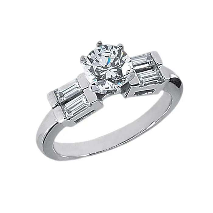 GB Rings Natural Earth Mined Diamond 5 Stone Solitaire Ring With Accents 201 Carats White Gold 14K GB Rings Natural Earth Mined Diamond 5 Stone Solitaire Ring With Accents 201 Carats White Gold 14K