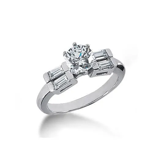 GB Rings Natural Earth Mined Diamond 5 Stone Solitaire Ring With Accents 201 Carats White Gold 14K
