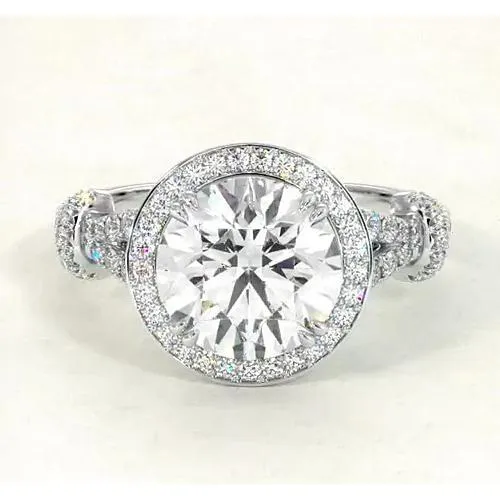 GB Rings Natural Earth Mined Diamond Cathedral Engagement Ring 450 Carats White Gold 14K GB Rings Natural Earth Mined Diamond Cathedral Engagement Ring 450 Carats White Gold 14K