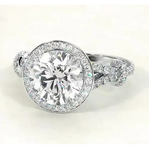 GB Rings Natural Earth Mined Diamond Cathedral Engagement Ring 450 Carats White Gold 14K GB Rings Natural Earth Mined Diamond Cathedral Engagement Ring 450 Carats White Gold 14K