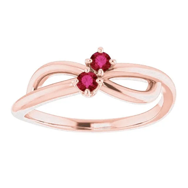 GB Rings Ruby Ring Rose Gold 020 Carats Infinity Twist Style U Prong Setting GB Rings Ruby Ring Rose Gold 020 Carats Infinity Twist Style U Prong Setting