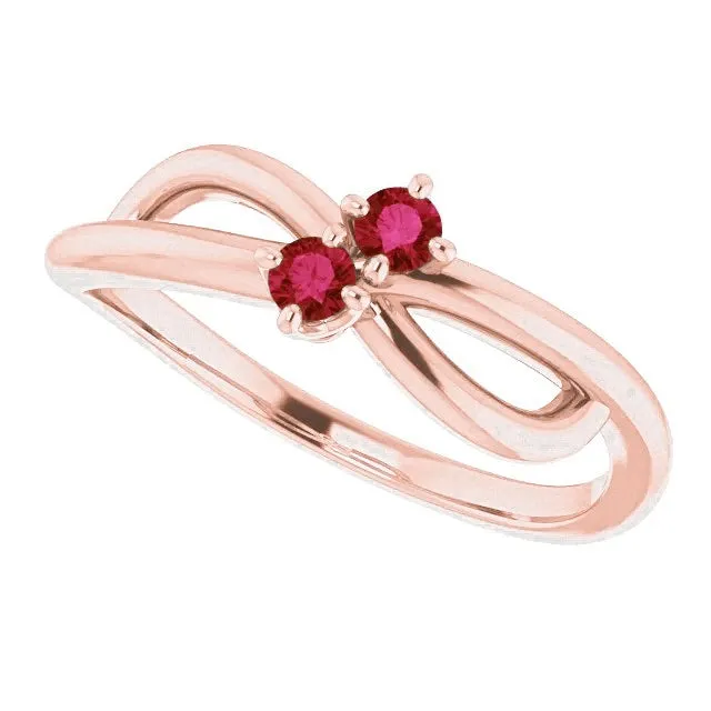 GB Rings Ruby Ring Rose Gold 020 Carats Infinity Twist Style U Prong Setting GB Rings Ruby Ring Rose Gold 020 Carats Infinity Twist Style U Prong Setting