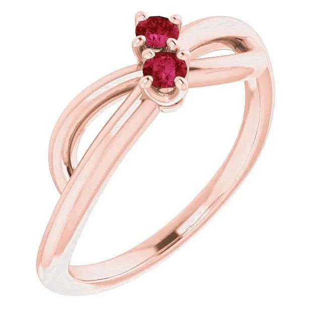 GB Rings Ruby Ring Rose Gold 020 Carats Infinity Twist Style U Prong Setting GB Rings Ruby Ring Rose Gold 020 Carats Infinity Twist Style U Prong Setting
