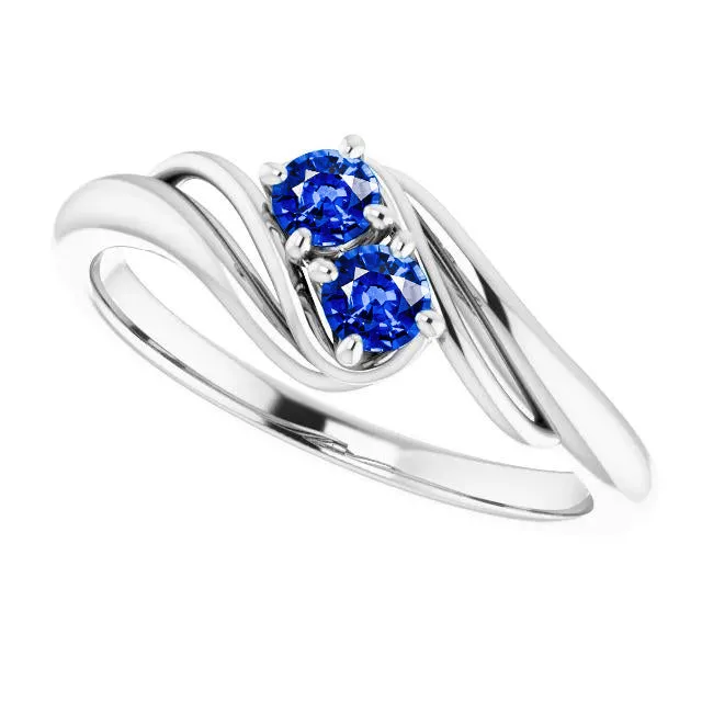 GB Rings Sapphire Prong Setting 1 Carat Ring Bypass Shank White Gold 14K GB Rings Sapphire Prong Setting 1 Carat Ring Bypass Shank White Gold 14K