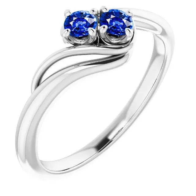 GB Rings Sapphire Prong Setting 1 Carat Ring Bypass Shank White Gold 14K GB Rings Sapphire Prong Setting 1 Carat Ring Bypass Shank White Gold 14K