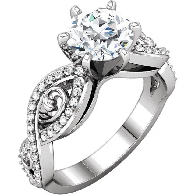 GB Rings Solitaire With Accents 211 Carat Round Genuine Natural Earth Mined Diamond Fancy Ring WG 14K GB Rings Solitaire With Accents 211 Carat Round Genuine Natural Earth Mined Diamond Fancy Ring WG 14K