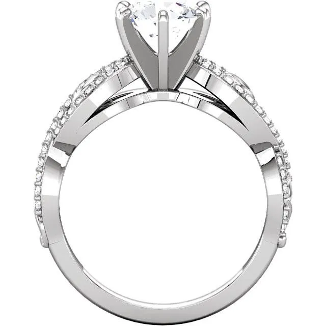 GB Rings Solitaire With Accents 211 Carat Round Genuine Natural Earth Mined Diamond Fancy Ring WG 14K