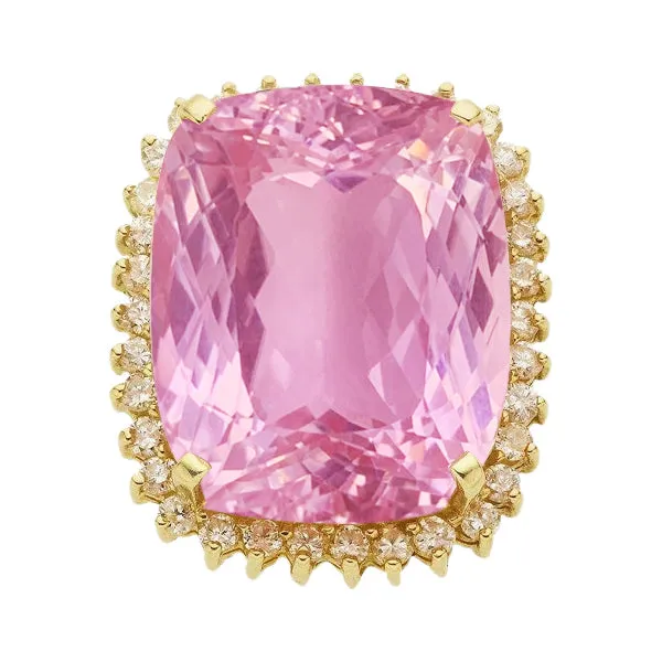 GB Rings Yellow Gold 14K Pink Kunzite 4435 Ct Natural Earth Mined Diamond Gemstone Ring Jewelry GB Rings Yellow Gold 14K Pink Kunzite 4435 Ct Natural Earth Mined Diamond Gemstone Ring Jewelry
