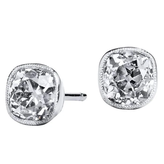 GB Sparkling Old Mine Cut Bezel Set 25 Ct Natural Earth Mined Diamonds Studs Earring Gold Earrings GB Sparkling Old Mine Cut Bezel Set 25 Ct Natural Earth Mined Diamonds Studs Earring Gold Earrings