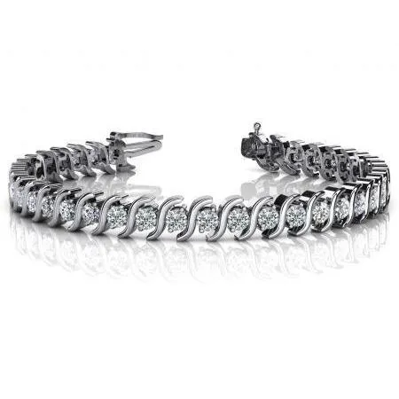 GB Sparkling Round Cut Natural Earth Mined Diamond Tennis Bracelet 540 Carat White Gold 14K Bracelets GB Sparkling Round Cut Natural Earth Mined Diamond Tennis Bracelet 540 Carat White Gold 14K Bracelets