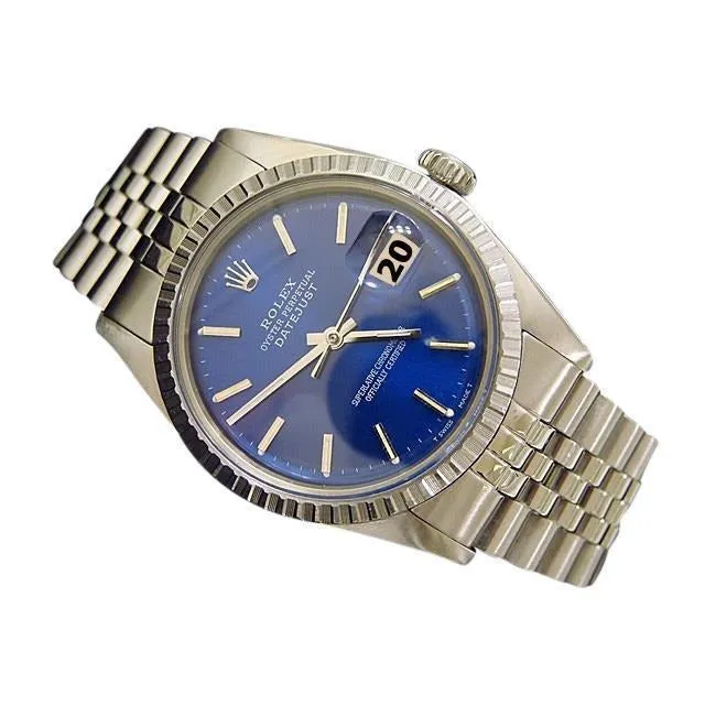 GB Watches Fine Vintage Rolex Date Mens Blue Dial Date Watch Steel Jubilee GB Watches Fine Vintage Rolex Date Mens Blue Dial Date Watch Steel Jubilee