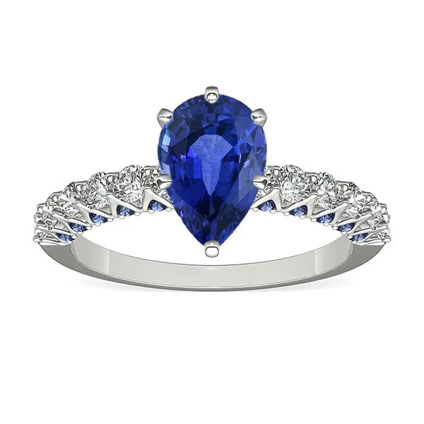 Gemstone Ring Pear With Round Blue Sapphire Natural Earth Mined Diamond Accents 3 Carats HarryChadEntcom Rings Gemstone Ring Pear With Round Blue Sapphire Natural Earth Mined Diamond Accents 3 Carats HarryChadEntcom Rings