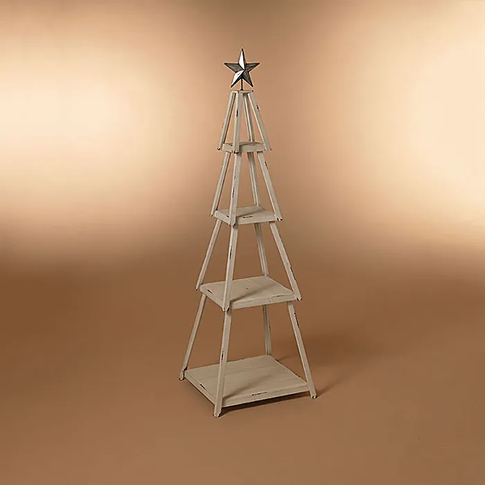 Gerson Company Wood Tree Shelf with Metal Star Gerson Company Necklaces