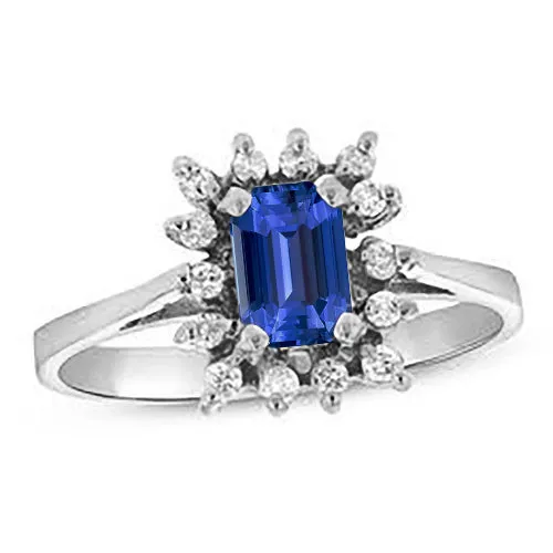 Halo Blue Sapphire Wedding Ring Emerald 250 Carats Flower Style HarryChadEntcom Rings Halo Blue Sapphire Wedding Ring Emerald 250 Carats Flower Style HarryChadEntcom Rings
