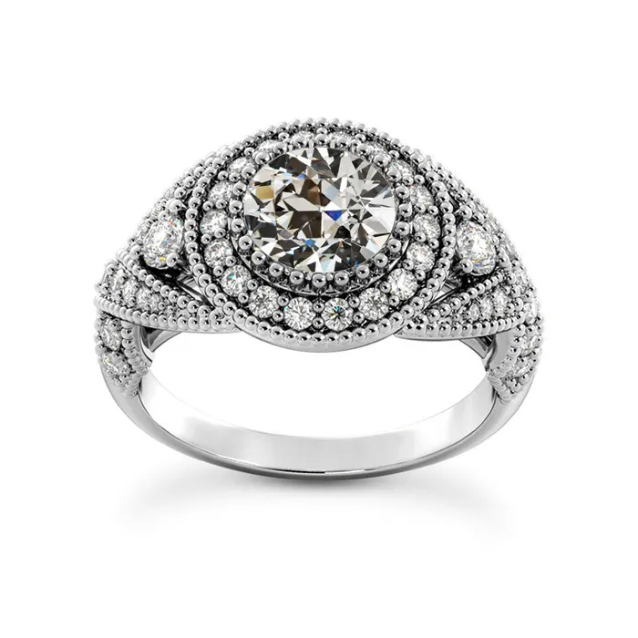 Halo Ring Round Old Cut Natural Earth Mined Diamond Milgrain Antique Style 550 Carats HarryChadEntcom Rings Halo Ring Round Old Cut Natural Earth Mined Diamond Milgrain Antique Style 550 Carats HarryChadEntcom Rings