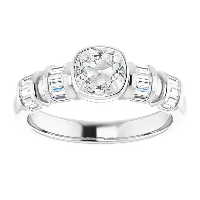 HarryChadEntcom Baguette Cushion Old Cut Natural Earth Mined Diamond Wedding Ring Bezel Set 625 Carats Rings