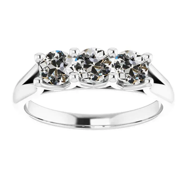 HarryChadEntcom Custom Jewelry 3 Stone Ring Round Old Mine Cut Natural Earth Mined Diamond Rings HarryChadEntcom Custom Jewelry 3 Stone Ring Round Old Mine Cut Natural Earth Mined Diamond Rings