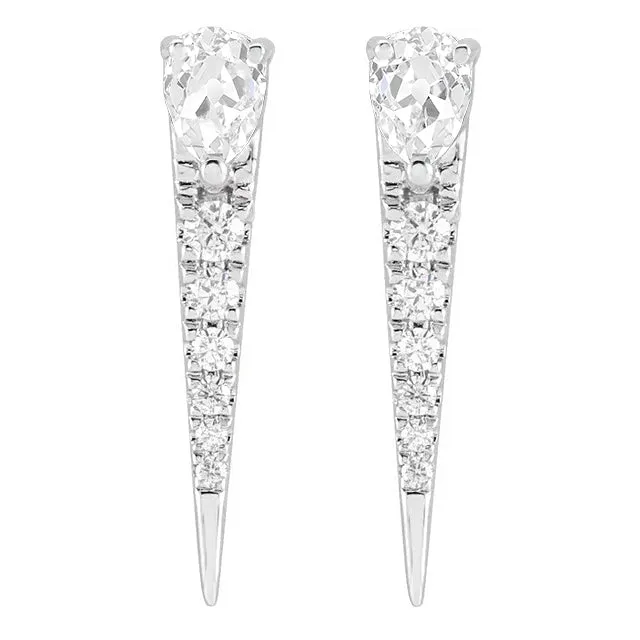 HarryChadEntcom Earrings Pear Old Miner Round Natural Earth Mined Diamond Ladies Drop Earrings 450 Carats HarryChadEntcom Earrings Pear Old Miner Round Natural Earth Mined Diamond Ladies Drop Earrings 450 Carats