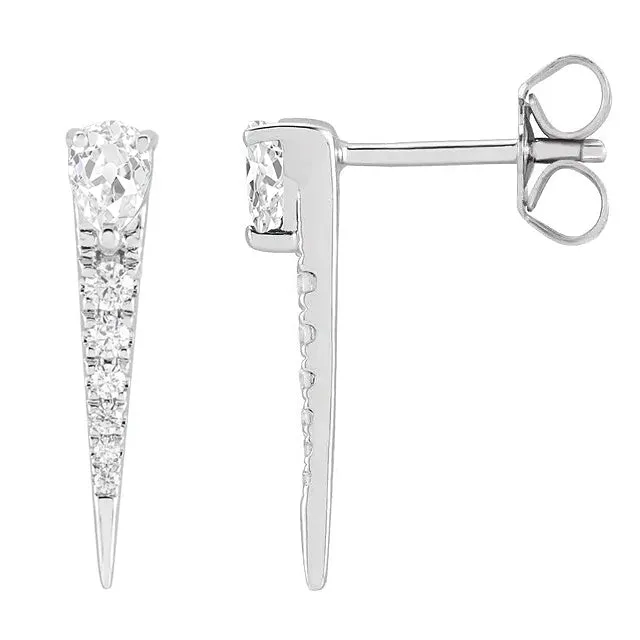 HarryChadEntcom Earrings Pear Old Miner Round Natural Earth Mined Diamond Ladies Drop Earrings 450 Carats