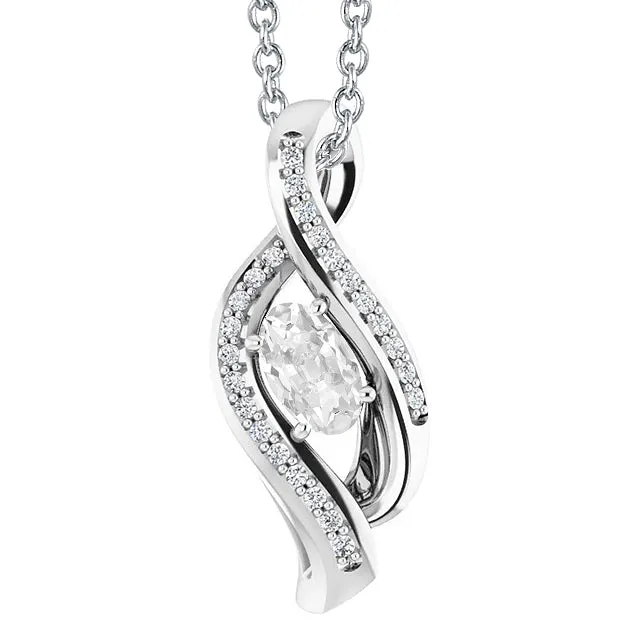 HarryChadEntcom Necklaces Gold 14K Natural Earth Mined Diamond Pendant Round Oval Old Cut 3 Carats Twisted Style HarryChadEntcom Necklaces Gold 14K Natural Earth Mined Diamond Pendant Round Oval Old Cut 3 Carats Twisted Style