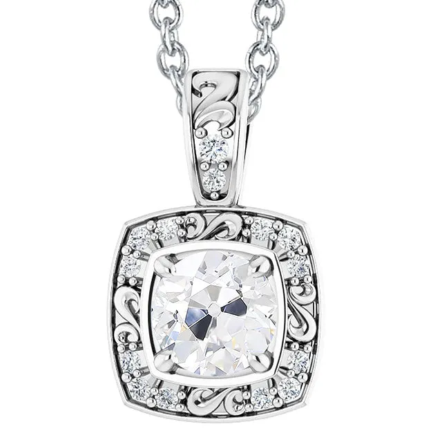 HarryChadEntcom Necklaces Halo Old Miner Natural Earth Mined Diamond Pendant 350 Carats Milgrain Slide With Chain HarryChadEntcom Necklaces Halo Old Miner Natural Earth Mined Diamond Pendant 350 Carats Milgrain Slide With Chain