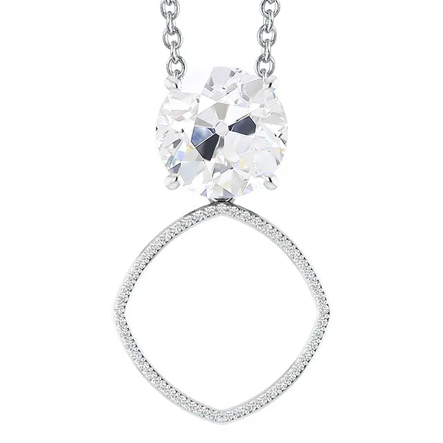 HarryChadEntcom Necklaces White Gold Natural Earth Mined Diamond Pendant Round Old Mine Cut 350 Carats Prong Set HarryChadEntcom Necklaces White Gold Natural Earth Mined Diamond Pendant Round Old Mine Cut 350 Carats Prong Set
