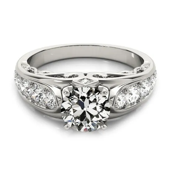 HarryChadEntcom Rings Antique Style Old Miner Genuine Natural Earth Mined Diamond Ring 14K White Gold 4 Carats Filigree HarryChadEntcom Rings Antique Style Old Miner Genuine Natural Earth Mined Diamond Ring 14K White Gold 4 Carats Filigree