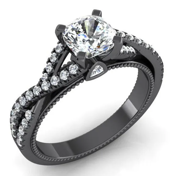 HarryChadEntcom Rings Black Gold Cushion Mined Diamond Womens Ring With Accents