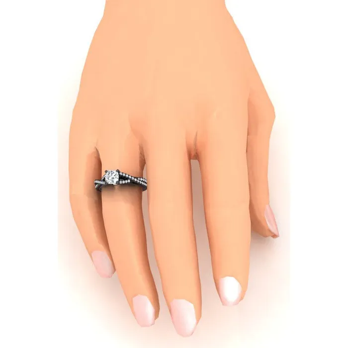 HarryChadEntcom Rings Black Gold Cushion Mined Diamond Womens Ring With Accents HarryChadEntcom Rings Black Gold Cushion Mined Diamond Womens Ring With Accents