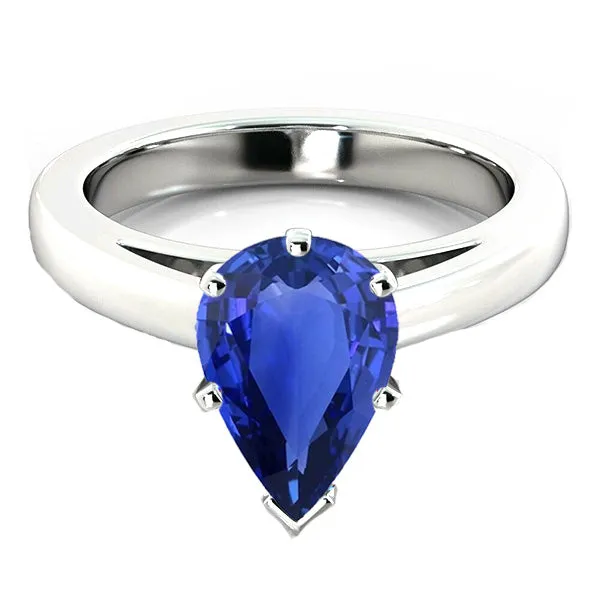 HarryChadEntcom Rings Blue Sapphire Solitaire Engagement Ring Pear Cut 250 Carats HarryChadEntcom Rings Blue Sapphire Solitaire Engagement Ring Pear Cut 250 Carats