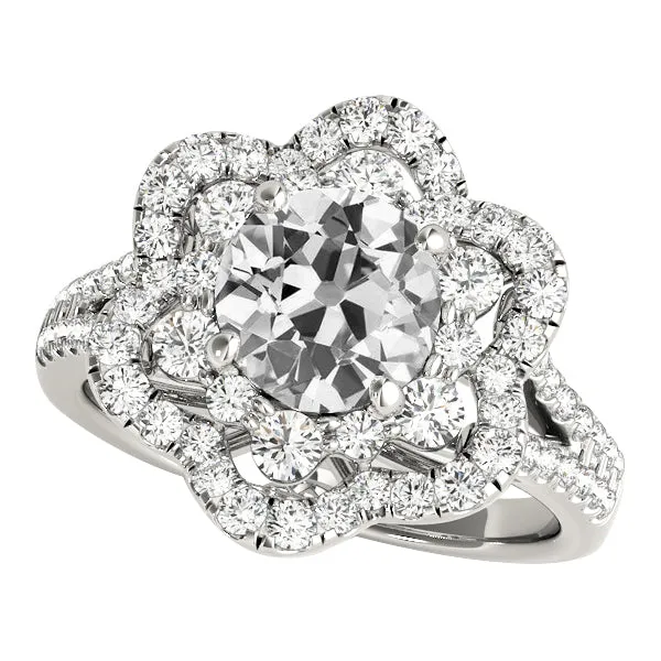HarryChadEntcom Rings Halo Ring Round Old Cut Natural Earth Mined Diamond Split Shank Pave Set 650 Carats HarryChadEntcom Rings Halo Ring Round Old Cut Natural Earth Mined Diamond Split Shank Pave Set 650 Carats