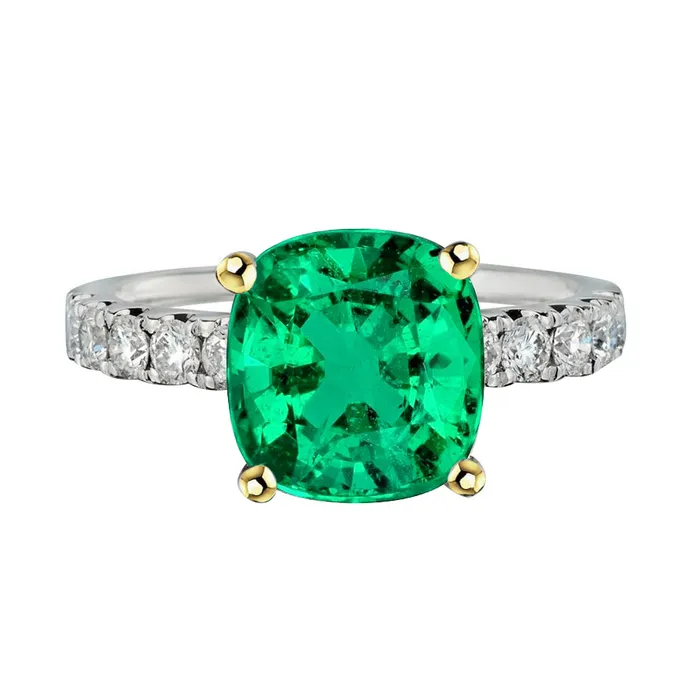 HarryChadEntcom Rings Huge Cushion Green Emerald Ring For Women
