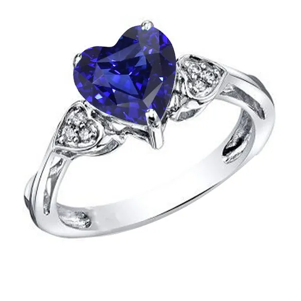 HarryChadEntcom Rings Natural Earth Mined Diamond Anniversary Ring Heart Ceylon Sapphire 250 Carats White Gold HarryChadEntcom Rings Natural Earth Mined Diamond Anniversary Ring Heart Ceylon Sapphire 250 Carats White Gold