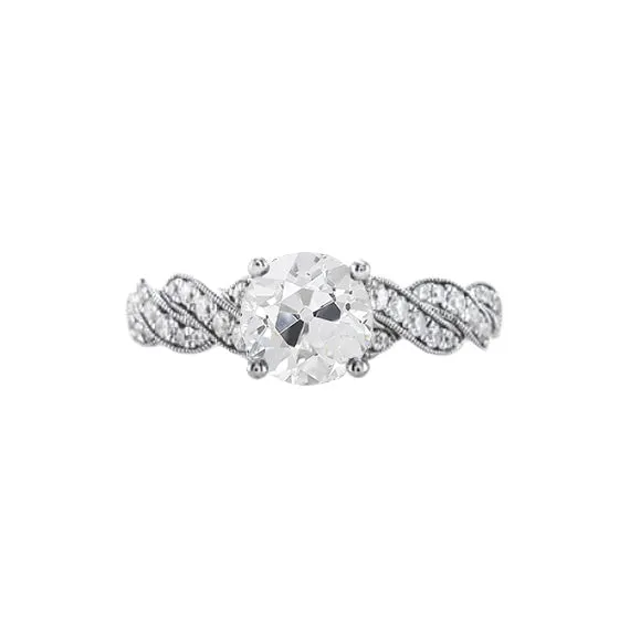 HarryChadEntcom Rings Natural Earth Mined Diamond Anniversary Ring Old Cut Twisted Shank 225 Carats Milgrain HarryChadEntcom Rings Natural Earth Mined Diamond Anniversary Ring Old Cut Twisted Shank 225 Carats Milgrain