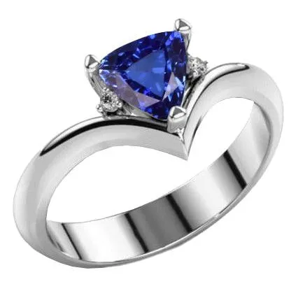 HarryChadEntcom Rings Natural Earth Mined Diamond Three Stone Trillion Sapphire Ring 125 Carats Heart Style HarryChadEntcom Rings Natural Earth Mined Diamond Three Stone Trillion Sapphire Ring 125 Carats Heart Style