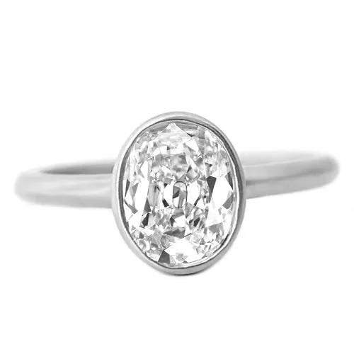 HarryChadEntcom Rings Oval Solitaire Old Cut Earth Mined Diamond Ring Bezel Set 3 Carats HarryChadEntcom Rings Oval Solitaire Old Cut Earth Mined Diamond Ring Bezel Set 3 Carats