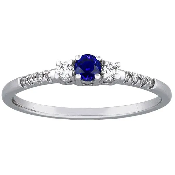 HarryChadEntcom Rings Round Sapphire Natural Earth Mined Diamond Ring 3 Stone Style With Accents 2 Carats HarryChadEntcom Rings Round Sapphire Natural Earth Mined Diamond Ring 3 Stone Style With Accents 2 Carats