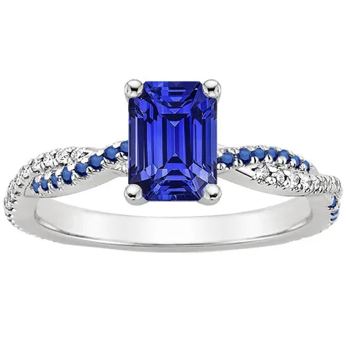 HarryChadEntcom Rings Solitaire Ring Blue Sapphires Ring Natural Earth Mined Diamonds Accents 425 Carats HarryChadEntcom Rings Solitaire Ring Blue Sapphires Ring Natural Earth Mined Diamonds Accents 425 Carats