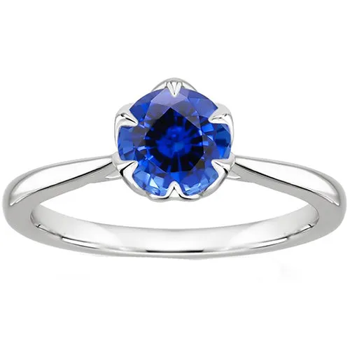 HarryChadEntcom Rings Solitaire Sri Lankan Sapphire Ring 2 Carats Tapered Shank White Gold HarryChadEntcom Rings Solitaire Sri Lankan Sapphire Ring 2 Carats Tapered Shank White Gold