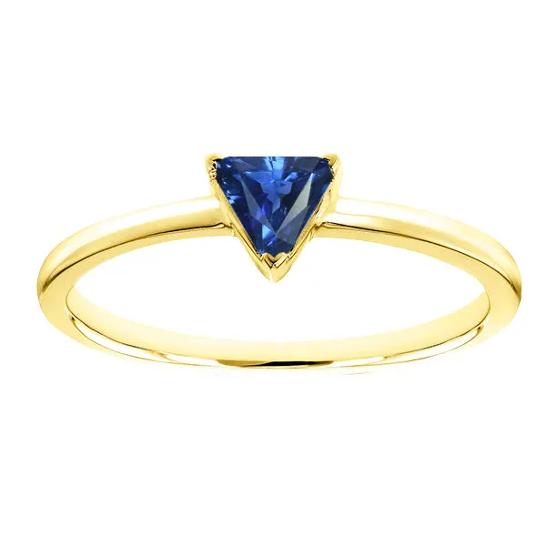 HarryChadEntcom Rings Solitaire Trillion Shaped Ring Yellow Gold 14K Blue Sapphire 1 Carats HarryChadEntcom Rings Solitaire Trillion Shaped Ring Yellow Gold 14K Blue Sapphire 1 Carats