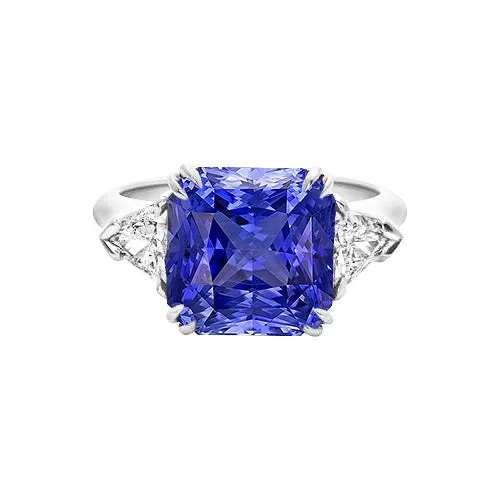 HarryChadEntcom Rings Trillion Natural Earth Mined Diamond 3 Stone Ring 250 Carats Double Prong Ceylon Sapphire HarryChadEntcom Rings Trillion Natural Earth Mined Diamond 3 Stone Ring 250 Carats Double Prong Ceylon Sapphire