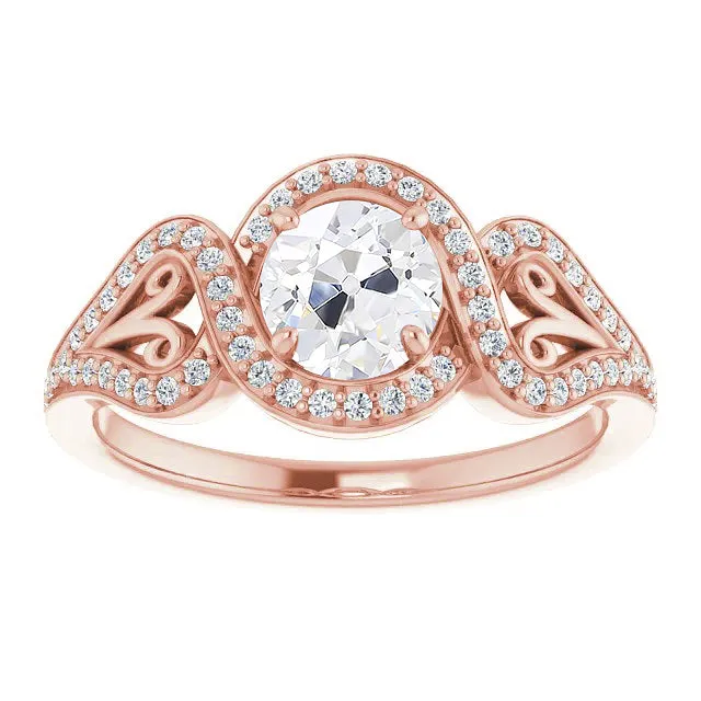 HarryChadEntcom Rings Vintage Style Halo Ring Round Old Mine Cut Natural Earth Mined Diamond Prong Set 5 Carats HarryChadEntcom Rings Vintage Style Halo Ring Round Old Mine Cut Natural Earth Mined Diamond Prong Set 5 Carats
