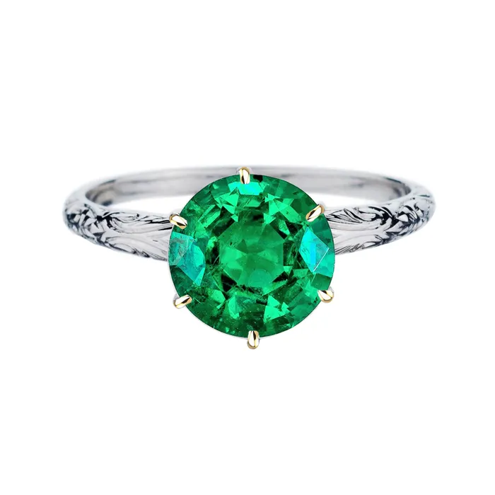 HarryChadEntcom Rings Vintage Style Jewelry Green Emerald Solitaire Ring
