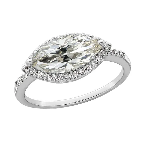 HarryChadEntcom Rings White Gold Halo Ring Marquise Old Mine Cut Natural Earth Mined Diamond 6 Carats Jewelry HarryChadEntcom Rings White Gold Halo Ring Marquise Old Mine Cut Natural Earth Mined Diamond 6 Carats Jewelry