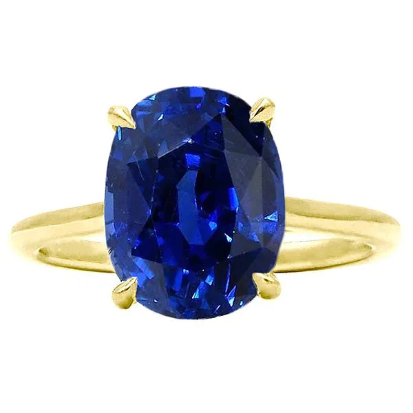 HarryChadEntcom Rings Yellow Gold 4 Carat Sapphire Engagement Ring