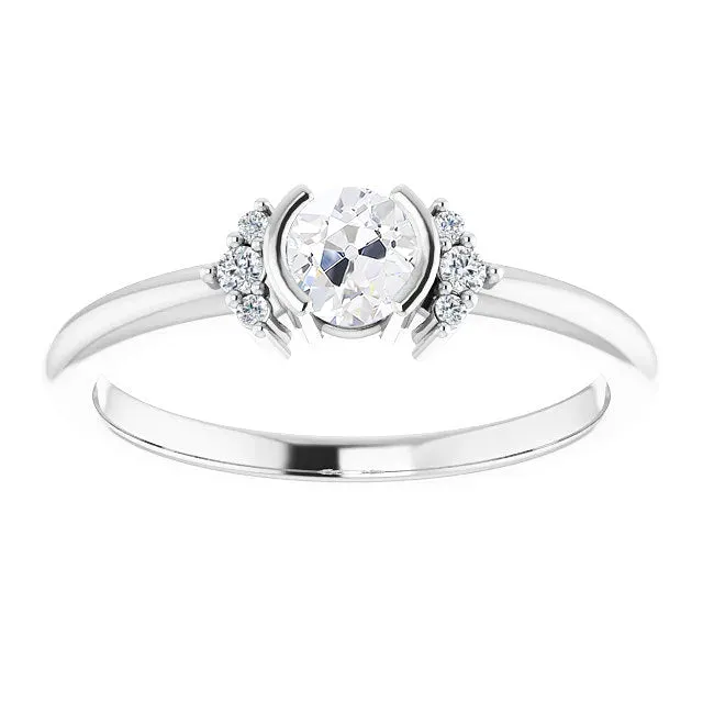 HarryChadEntcom Round Old Mine Cut Genuine Natural Earth Mined Diamond Ring Half Bezel Set 150 Carats Gold Rings HarryChadEntcom Round Old Mine Cut Genuine Natural Earth Mined Diamond Ring Half Bezel Set 150 Carats Gold Rings