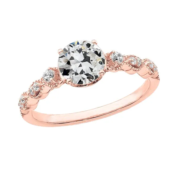 HarryChadEntcom Round Old Mine Cut Genuine Natural Earth Mined Diamond Ring Prong Set Rose Gold 250 Carats Rings HarryChadEntcom Round Old Mine Cut Genuine Natural Earth Mined Diamond Ring Prong Set Rose Gold 250 Carats Rings