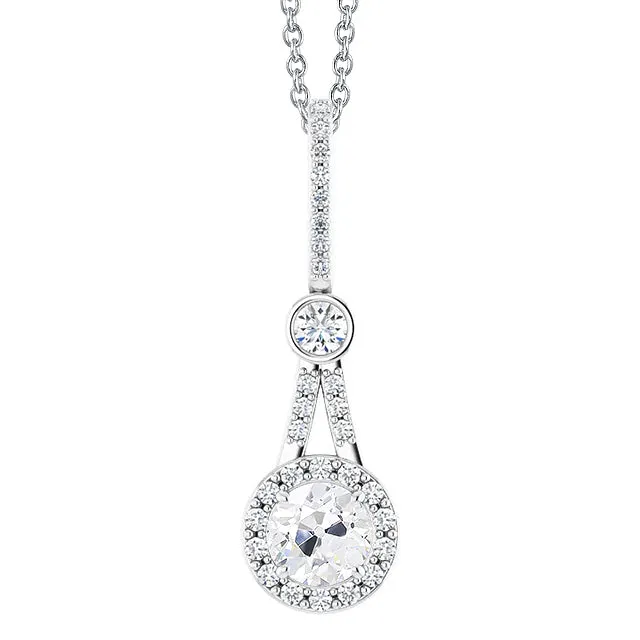 HarryChadEntcom Round Old Miner 250 Carats Halo Genuine Natural Earth Mined Diamond Pendant White Gold 14K Necklaces HarryChadEntcom Round Old Miner 250 Carats Halo Genuine Natural Earth Mined Diamond Pendant White Gold 14K Necklaces